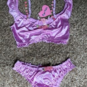 Sugar Thrill Satin Lingerie Set size Small